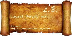 Laczai Benjámin névjegykártya